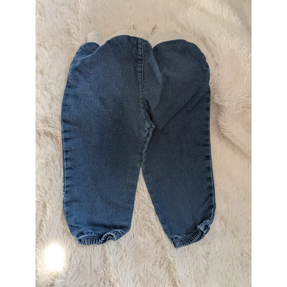 Carter's Blue Denim Jean Kids Joggers Pants Pull On Waist Size 18 Months